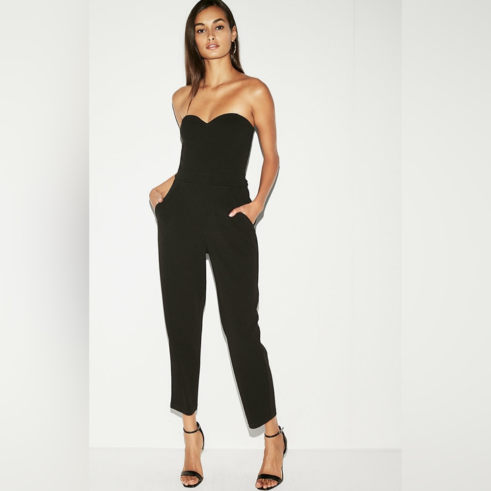 Express Black Strapless Jumpsuit NWT